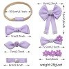 Silky Satin Flower Hair Bows Set Baby Silky Satin Flower Hair Bow Headband Set with Pearls Kids Nylon Bow Headband