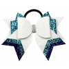 9''Big Glitter Cheer Hair Bows for Girls sport  bows with hair tie