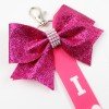 I Like Pins Cheer Bows Keychain Glitter Beautiful Keyfob with Bows Bag Decoration
