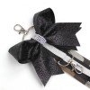 Leopard Bag Glitter Cheer Bow Keychain Holder Sport Children Cheer Bow Keyring Shiny Strip Bag Decoration