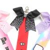 Sport Pin Me Glitter Hair Bow Keychain Rhinestone Cheer Keyfob Colorful Glitter Bag Decoration