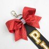 Sport Glitter Pin Me Keychain with Rhinestone Cheer Glitter Hair Bow Keyfob Colorful Glitter Bag Decoration