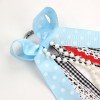 Pearl Fringe Boot Bow Girls Gingham Long Streamer Pearl Tassel Boot Charm with Pearl Ribbon Bow Hanging Ornament