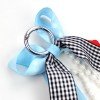 Pearl Fringe Boot Bow Girls Gingham Long Streamer Pearl Tassel Boot Charm with Pearl Ribbon Bow Hanging Ornament