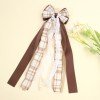 Western Cowgirl Plaid Gingham Pearl Lace Ribbon Bow for Girls Lace Long Streamer Bow Western Cowboy Boot Decor