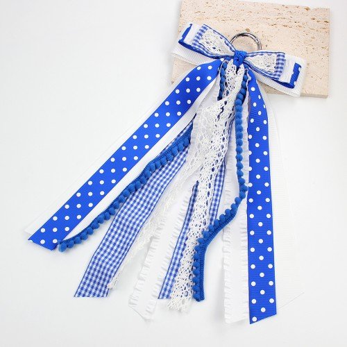 Large Gingham Polka Dot Lace Boot Bow for Cowgirl Boots Cowgirl Big Long Streamer Boot Bow Polka Dot Ribbon Boot Ornament