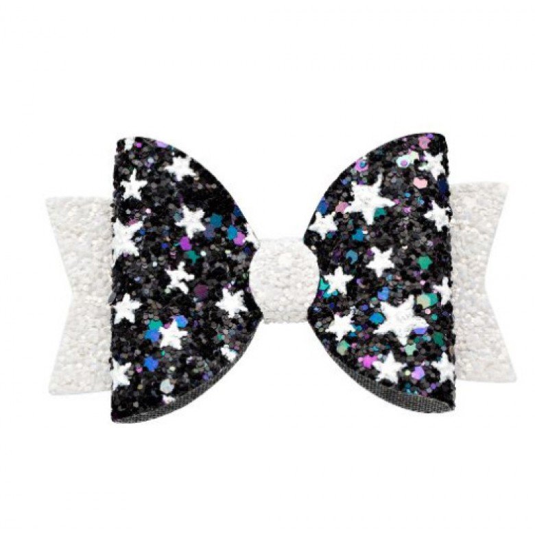 3.5'' Women Baby Girl Super Star Glitter Hair Bow 3.5'' Women Baby Girl Super Star Glitter Hair Bow