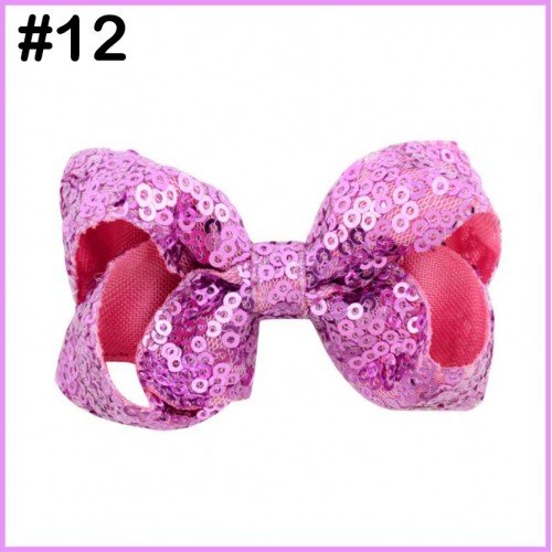 3" Sequin Hair Bow Handmade Solid Bling Bling Hair Clip Girls Headwear Hair Accessories