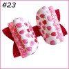 4'' Glitter hair bows with printed leather flower unicorn hair clips