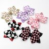 3.5'' Checkered Flag Racing Glitter Hair Bows Kids Checkered Flag Leather Clip Girls Race Car Accessories