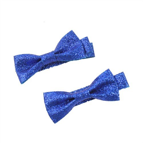 2pcs/set Shiny Solid Bow Hair Clips，Glitter Solid Color Bow Hair Barrettes