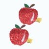 Back to School Glitter Star Apple ABC Hair Bow Clips
