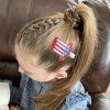 Back to School Glitter Star Apple ABC Hair Bow Clips