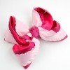 Glitter Ruffled Ribbon Hair Bow for Girl Ruffle Twisted Bow Barrette Sparkle Glitter Ruffles Hair Accessories for Kids