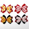 4'' Glitter Hair Bows Three Layer Boutique Bows with Print Ribbon Newest Fashion Hair Bows for Girl Hair Clips