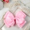 4''Girls Double Ruffled Hair Bow Clip
