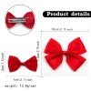 Sweet Ruffled Edge Hair Bows with Clips for Girls, 3Pcs Solid Color Ruched Fabric Hairpins Set, Cute Toddler Kids School Uniform Headwear