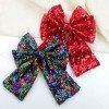 Sequin Bow Cool Color Large Swallowtail Hair Bow Clips Glitter Solid Color Hair Clip Girls Hair Bow Accessories