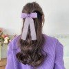 Girls Organza Tassel Hair Bow Clips Solid Color Ruffled Long Streamer Hair Clips Kids Hair Bow Accessories