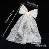 Wedding Mesh Glitter Hair Bow Clips White Tassel Shiny Hair Clips with butterfly Bride Hair Bow Accessories for Party