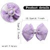 Girls Organza Hair Bow Clips with Rhinestone Solid Color Ruffled Mesh Hair Clips Kids Hair Bow Accessories