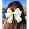 Matte Satin Lace Sailor Bows Santin Silky Handmade Sailor Bows Girls Elegant Hair Bow with Lace Bridal Hair Accessories
