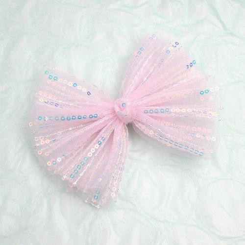   Girls Glitter Sequin Mesh Princess Hair Bows Clip Baby Girls Chiffon Different Color Hair Bow Kids Hair Accessories