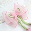 Girls Tulip Flower Mesh Long Sailor Hair Bows with Pearl Spring Organza Bows for Girls Kids Hair Accessories
