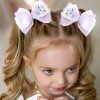 Spring Summer Flower Hair Bow Clip with butterfly for Girls Floral Pearl Meash Hair Bow Accessories