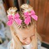 girls organza lace hair bow clips with pearl