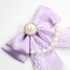 Girls Lace Satin Hair Bow with Pearl Satin Hair Bow Lace Sailor Hair Bow for Kids Hair Bow Accessories