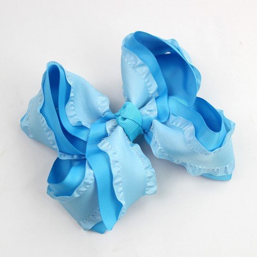 Cute Ruffle Edge Large Hair Bow Grosgrain Ribbon Bowknot Hair Clip for Girls Cute Ruffle Edge Large Hair Bow Grosgrain Ribbon Bowknot Hair Clip for Girls
