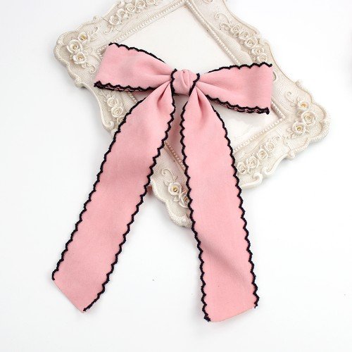 Moonstitch Suede Long Sailor Hair Bows For Girls Coquette Faux Suede Bow Barrette for Long Hair Kids Hair Accessories