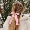 Moonstitch Suede Long Sailor Hair Bows For Girls Coquette Faux Suede Bow Barrette for Long Hair Kids Hair Accessories