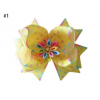 4.5 Girls Lotus Hair Bow Clip Rainbow Flower Colorful Ribbon Hair Clip Baby Hair Accessories