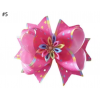4.5 Girls Lotus Hair Bow Clip Rainbow Flower Colorful Ribbon Hair Clip Baby Hair Accessories