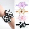 Racing Team Hair Bows Checkered Flag Hand Bows for Girls Racing Headband Checkered Wrist Corsage Kids Outfit Accessories