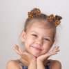 Leopard Hair Bows Set for Girls Boutique Toddler Leopard Printed Ribbon Hair Bow Kids Hair Accessories
