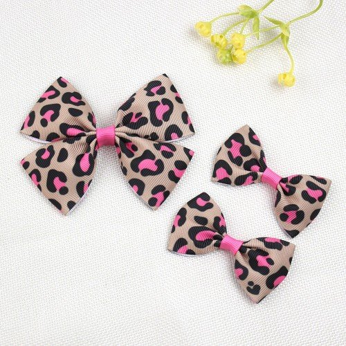 3pcs/set Leopard Hair Bows Clip ,  Kids Hair Bows Accessories