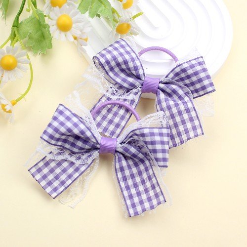 Sweet Spring/Summer Fashion Gingham Hair Bows  Lace Hair Bows      