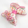 Large Patterned Ribbon Hair Bows with Picot Edge for Girls