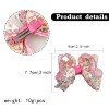 Large Patterned Ribbon Hair Bows with Picot Edge for Girls
