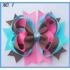 4.5'' two layer funky hair bows