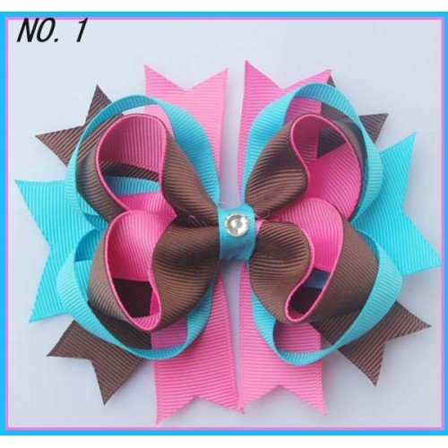 4.5'' two layer funky hair bows