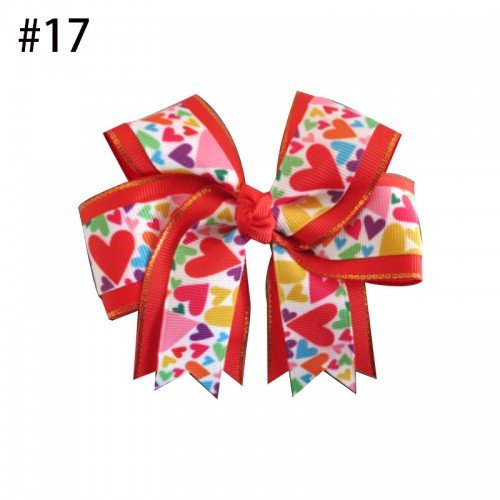 Happy Girls 4.5" Rainbow Cheer Hair Accessories Bow Clip colorful printed ribbon bowknot hair clip 17-46 Happy Girls 4.5" Rainbow Cheer Hair Accessories Bow Clip colorful printed ribbon bowknot hair clip 17-46
