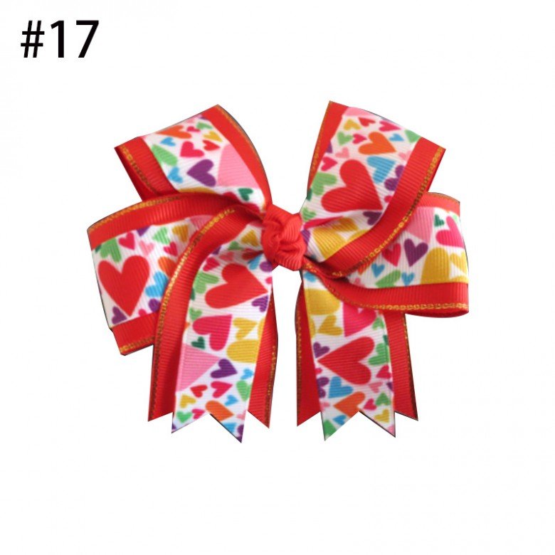 Happy Girls 4.5" Rainbow Cheer Hair Accessories Bow Clip colorful printed ribbon bowknot hair clip 17-46 Happy Girls 4.5" Rainbow Cheer Hair Accessories Bow Clip colorful printed ribbon bowknot hair clip 17-46