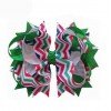 Happy Girl Hair Accessories Rainbow 4.5" Blossom Bow Clip ribbon bowknot hair clip47-58