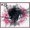 Pink & White Marabou Feather Bow Accent,feather hair bows