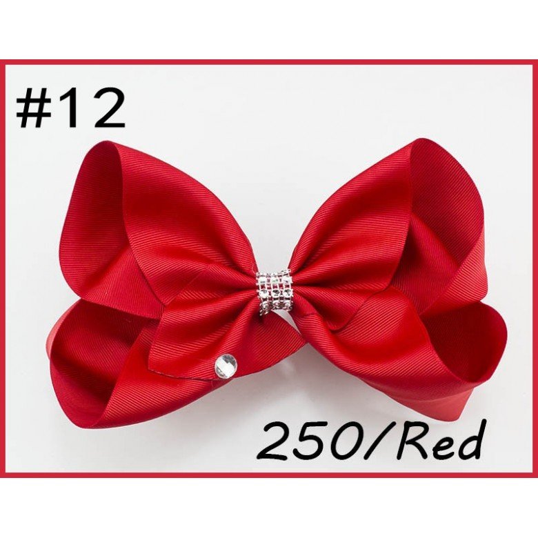 8”rhonestone hair bows big  Signature Hair Bow Dance Cheerleader Pageant Bows
