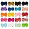 6'' boutique hair bows with elastic headbands ABC hair bows Boutique hair bows solid big hair bows girl hair acecssories